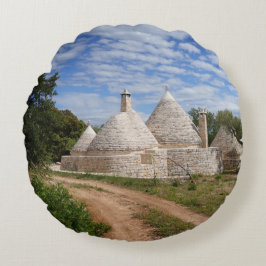 Cojín Redondo Casas de Trulli en Puglia/Apulia