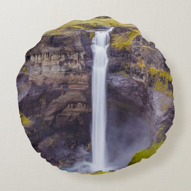 Cojín Redondo Cascada de Haifosin, Islandia (Reverso)