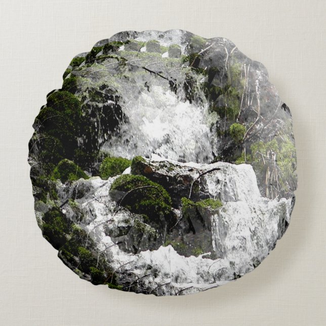 Cojín Redondo Cascada de invierno...... (Anverso)