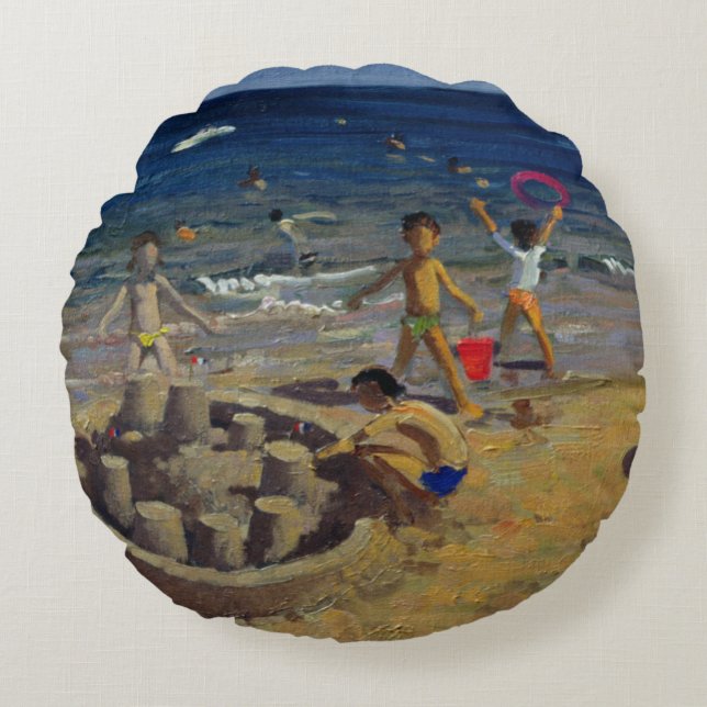 Cojín Redondo Castillo de arena Francia 1999 (Anverso)