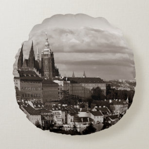 Cojín Redondo Castillo de Praga con Catedral de San Vitus en che
