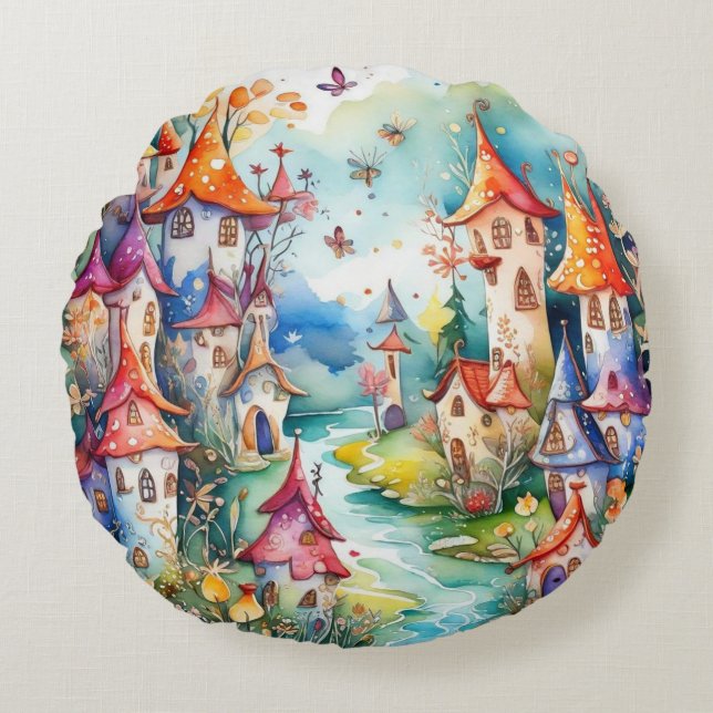 Cojín Redondo Castillo mágico de Fairyland (Anverso)