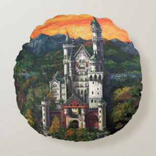 Cojín Redondo Castillo Schloss Neuschwanstein