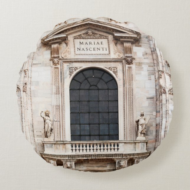 Cojín Redondo Cathedral church of Milan. Beautiful Italian templ (Anverso)