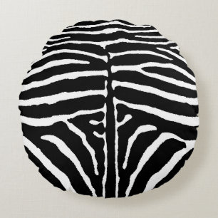 Cojín Redondo Cebra en blanco y negro