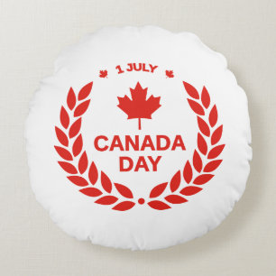 Cojín Redondo Celebración del Día de Canadá – Fiesta canadiense