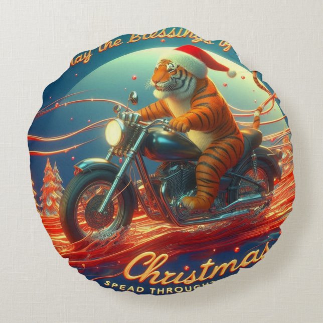 Cojín Redondo Celebrar a los navidades (Reverso)