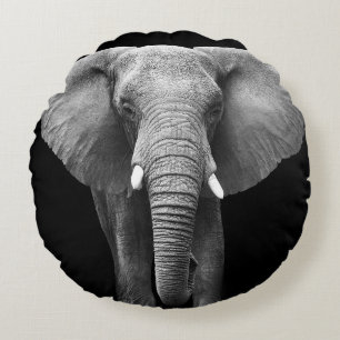 Cojín Redondo Celebrar el Día Mundial del Elefante: Diseño Majes