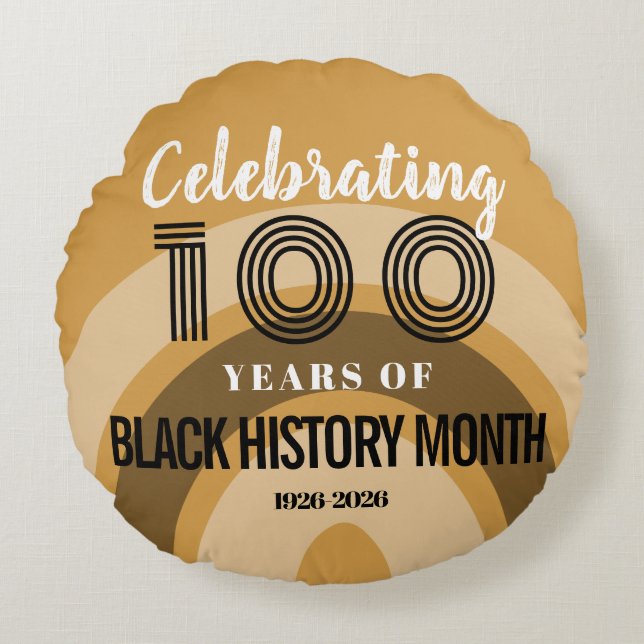 Cojín Redondo Celebrating 100 Years Of Black History Month (Anverso)