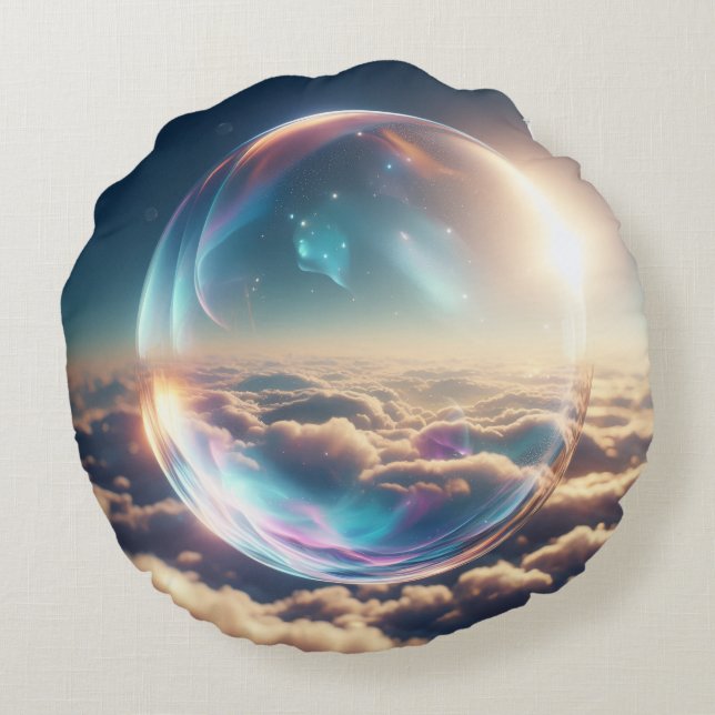 Cojín Redondo Celestial Bubble in the Sky (Reverso)