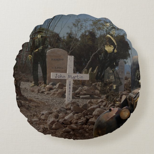 Cojín Redondo Cementerio de Hauned en Tombstone (Anverso)