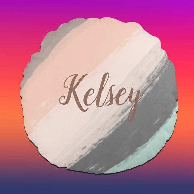 Cojín Redondo Cepillo monograma desliza el color | (Subido por el creador)