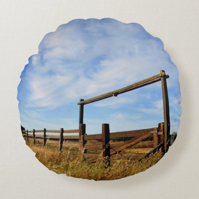Cojín Redondo Cercas en campo (Anverso)