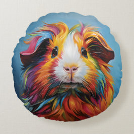 Cojín Redondo Cerdo de Guinea vibrante