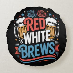 Cojín Redondo Cerveza 4 de julio
