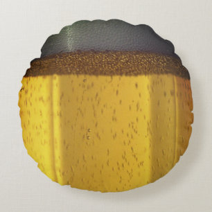 Cojín Redondo Cerveza con burbujas y espuma