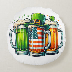 Cojín Redondo Cerveza Irlandesa Irlanda Día de San Patricio Fies