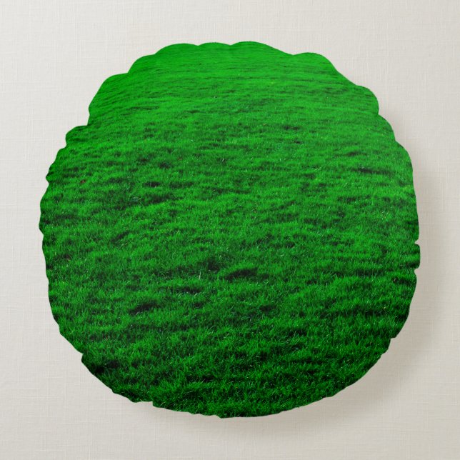 Cojín Redondo césped verde de fondo (Anverso)