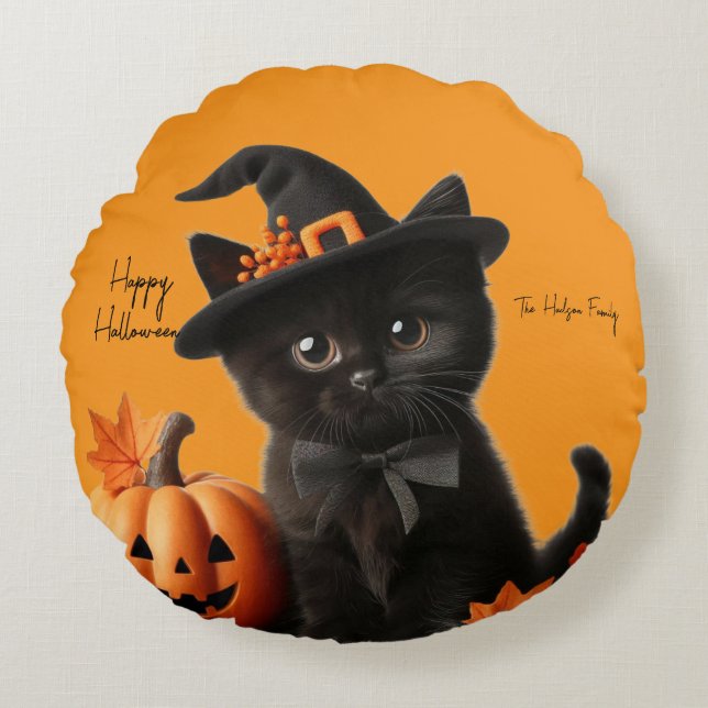 Cojín Redondo Chalot halloween Citrouille Family (Anverso)