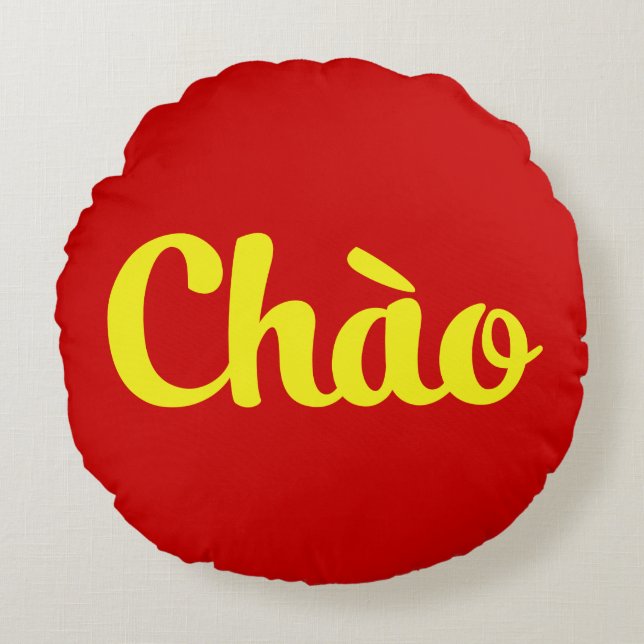 Cojín Redondo Chào / Hola ~ Vietnam / Vietnamita / Tiang Viene (Anverso)