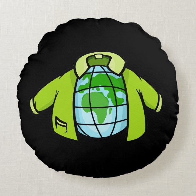 Cojín Redondo Chaqueta de Globe (Anverso)