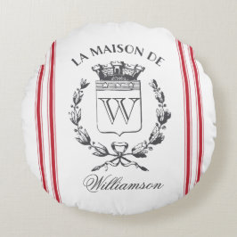 Cojín Redondo Chaqueta de Grano Rojo Personalizado de la familia