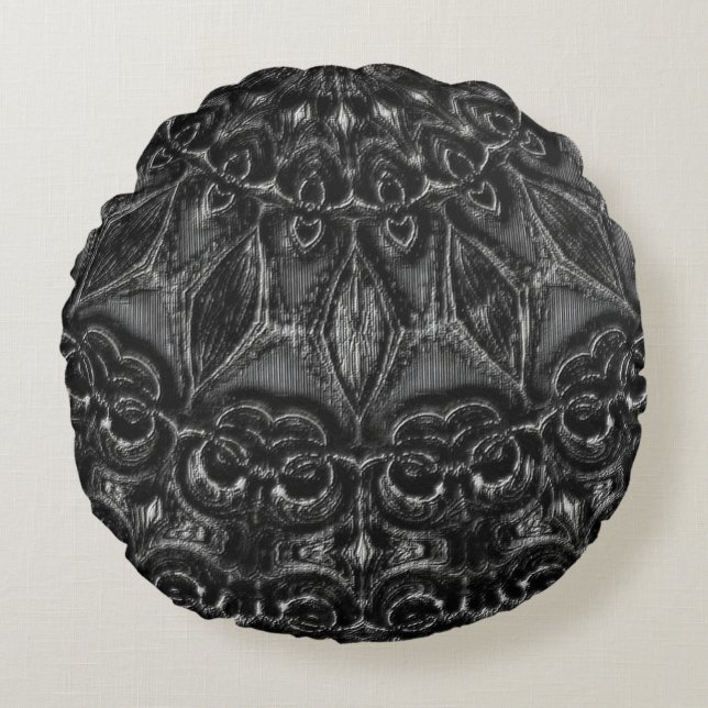 Cojín Redondo Charcoal Mandala  Round Pillow (Anverso)