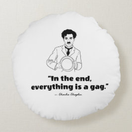 Cojín Redondo Charlie Chaplin Quote – Life Is a Tragedy 
