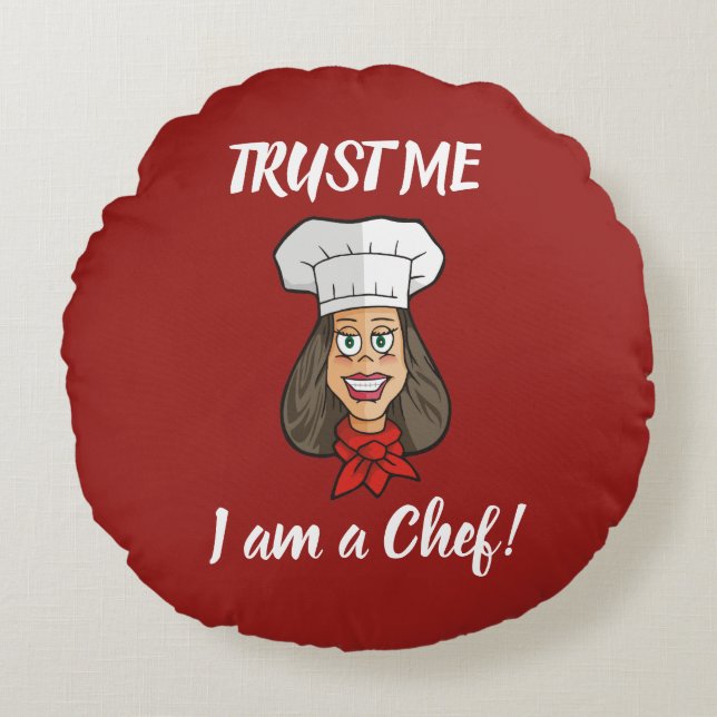 Cojín Redondo Chef femenino (Anverso)