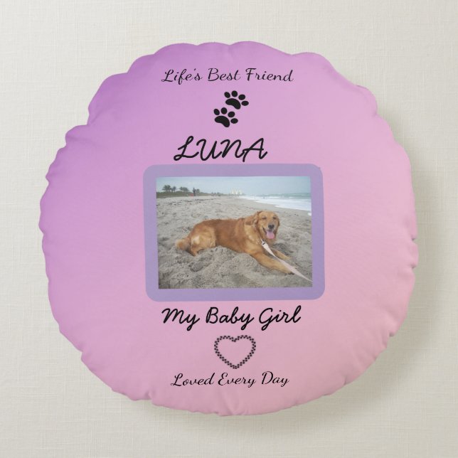 Cojín Redondo Cherished Companion Modern Pet (Anverso)