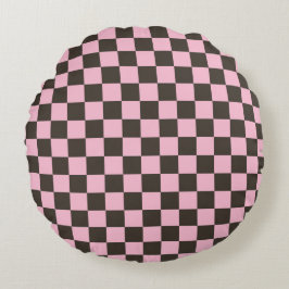 Cojín Redondo Cherry blossom checkered board pattern