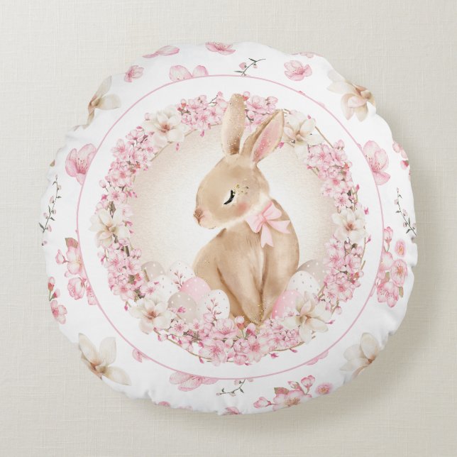 COJÍN REDONDO CHERRY BLOSSOM PATTERN EASTER ROUNW PILLOW (Anverso)
