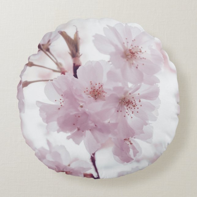 COJÍN REDONDO CHERRY BLOSSOMS FLOWERS (Anverso)