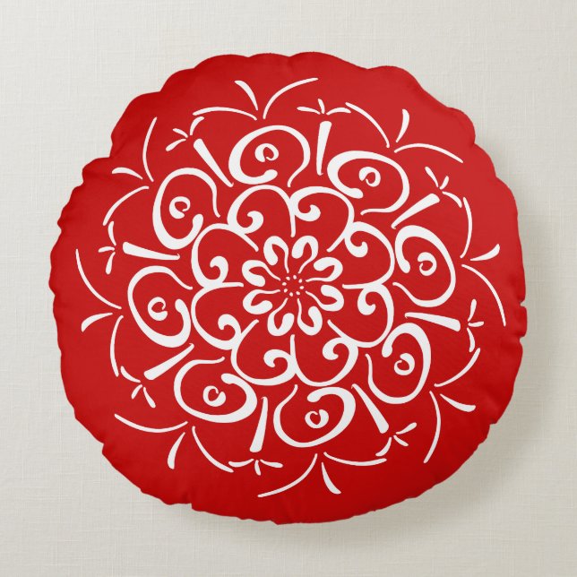 Cojín Redondo Cherry Mandala (Anverso)