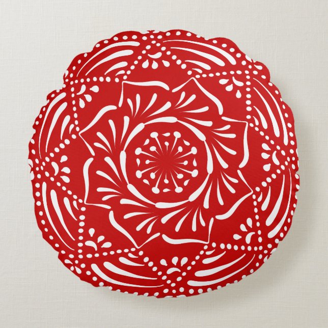 Cojín Redondo Cherry Mandala (Anverso)