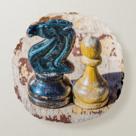 Cojín Redondo Chess Pawn y Knight - Veteranos