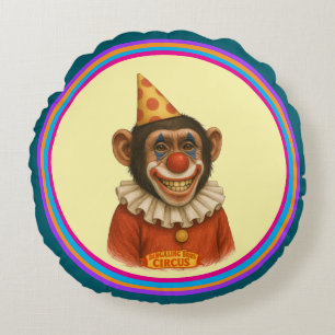 Cojín Redondo Chester el payaso chimpancé