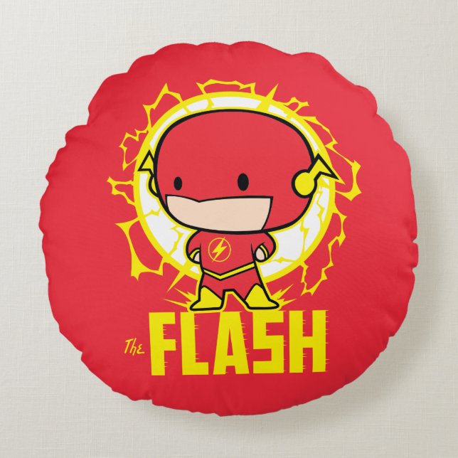 Cojín Redondo Chibi Flash Con Electricidad (Anverso)