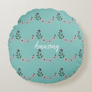 Cojín Redondo Chic Moderno Floral Personalizado