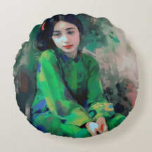 Chica con vestido verde