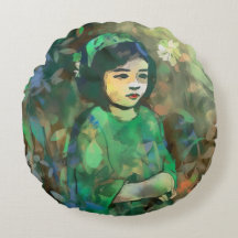 Chica con vestido verde