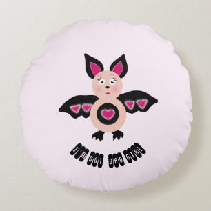 Cojín Redondo Chica de murciélagos pequeños