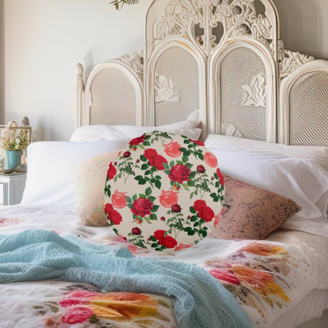 Cojín Redondo Chica de tomate Rosa de verduras estéticas (Subido por el creador)