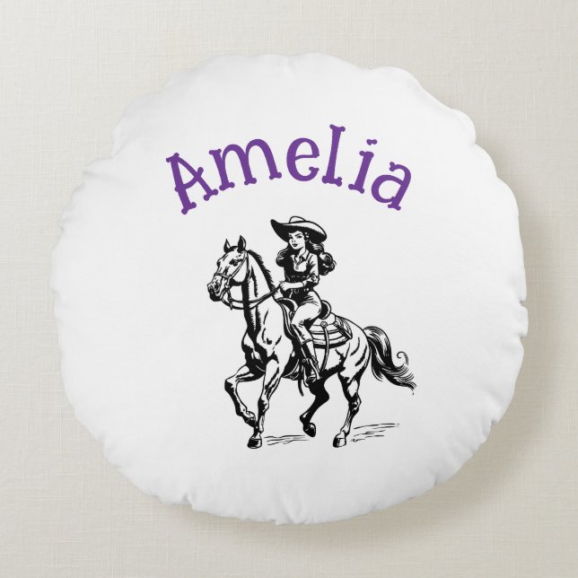 Cojín Redondo Chica de vaca (Anverso)