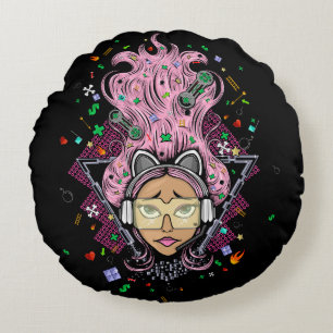 Cojín Redondo Chica Gamer