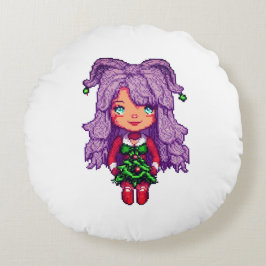 Cojín Redondo Chica morado