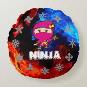 Cojín Redondo Chica Ninja