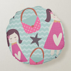 Cojín Redondo Chicas y bolsos