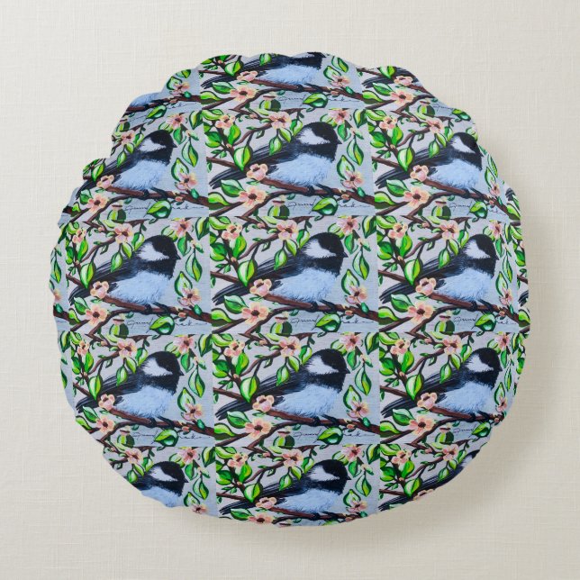 Cojín Redondo Chickadee Pouf Pillow (Anverso)