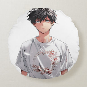 Cojín Redondo Chico Anime Emo Solitario